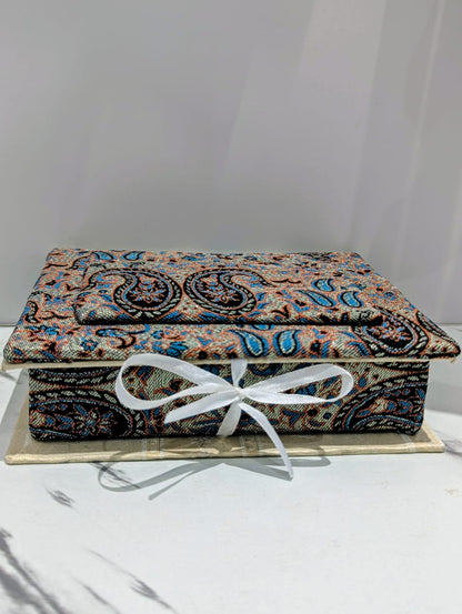 Saffron Tavazo in Termeh Box with Cover (10g)زعفران تواضع ترمه جعبه ای با درب (10 گرم)